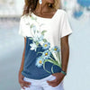 Contrast T -Shirt Met Bloemendruk