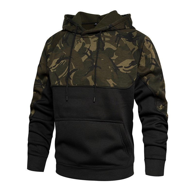 Hoodie met horizontale legerprint