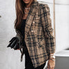 Buiten Blik Chic Tweed Blazer Met Goud Geroolerde Knop Detail