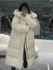 Roze Warme Winter Hooded Lange Parka Jas Koreaanse Dikke Winddichte Katoenen Gewatteerde Damesjas Casual Sneeuwkleding Parcas Overjas