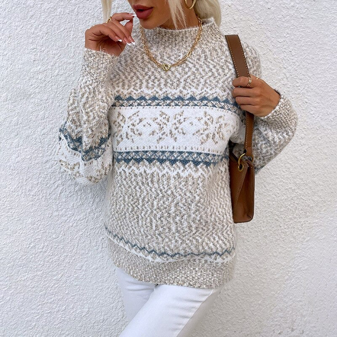 Buiten Blik Pattern Sweater Met Een Cirkelvormige Halslijn