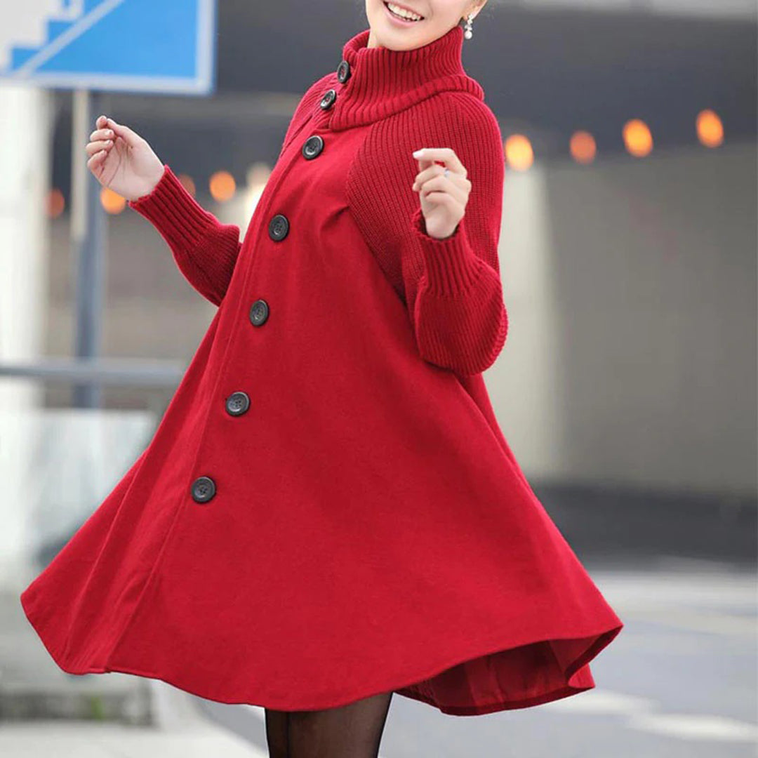 Buiten Blik Chic Swing Coat Met Coltrui