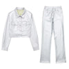 Buiten Blik Silver Casual Set Voor Damesjasbroek