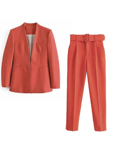 Buiten Blik Stijlvolle Zakelijke Set Voor Dames Blazer Broek