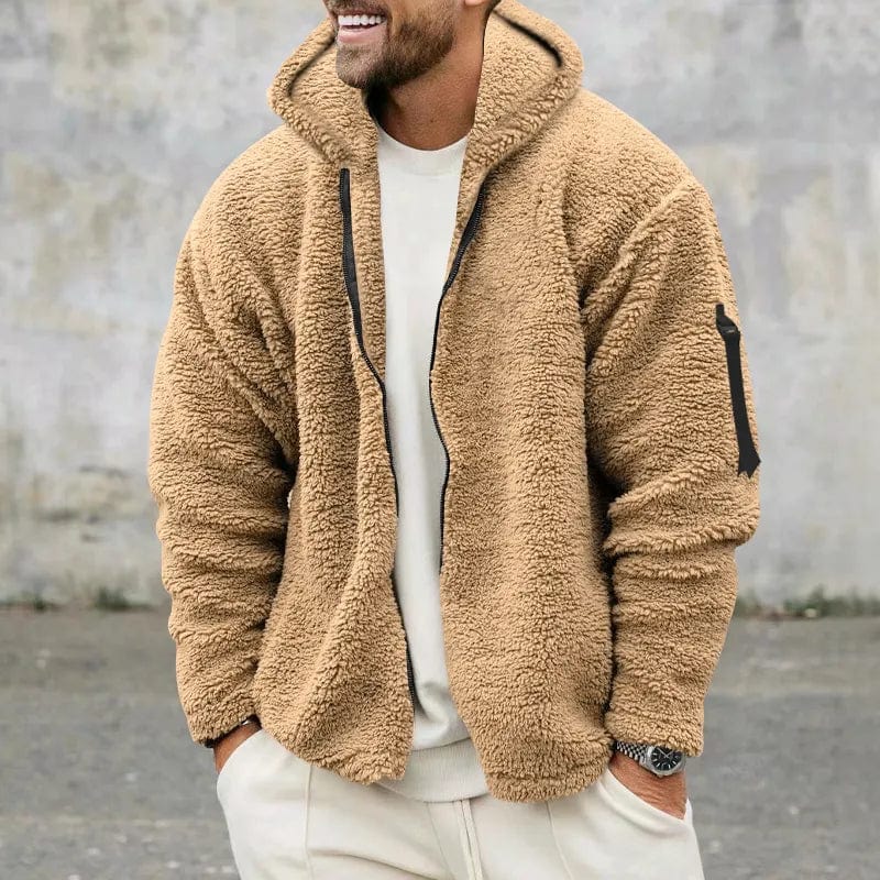 Moderne fleece sherpa pullover voor heren