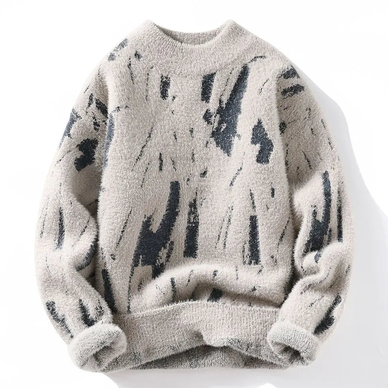 Buiten Blik Soft Structure Sweater Met Een Abstract Patroon