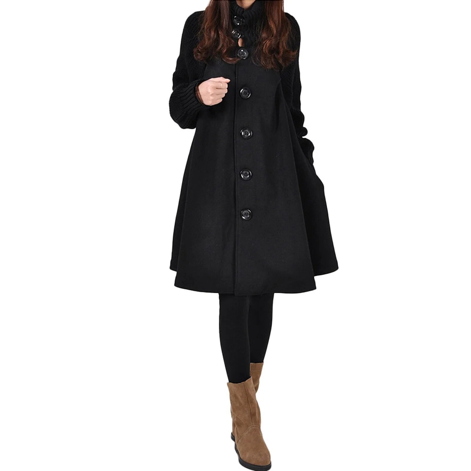 Buiten Blik Chic Swing Coat Met Coltrui