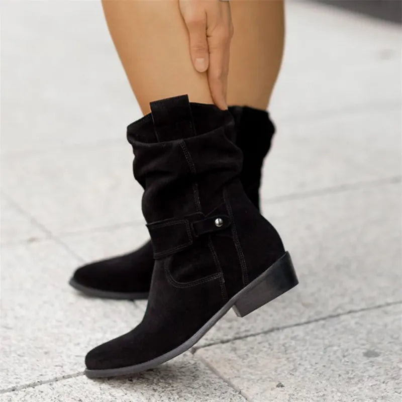 Buiten Blik Classic Boots In Suede Style