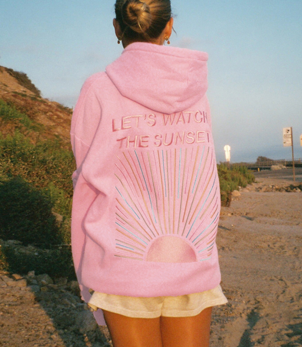 Buiten Blik - Mooie oversized hoodie "Let's watch the sunset" (Laten we naar de zonsondergang kijken)