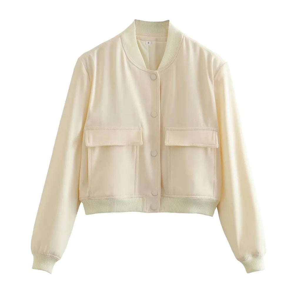 Buiten Blik Bomber Jacket Met Knoppen