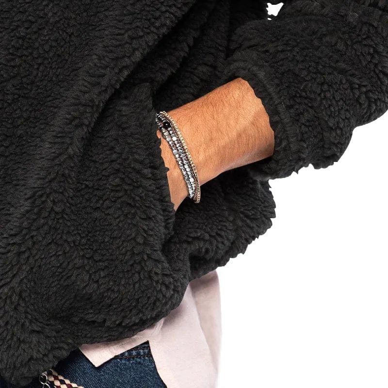 Moderne fleece sherpa pullover voor heren