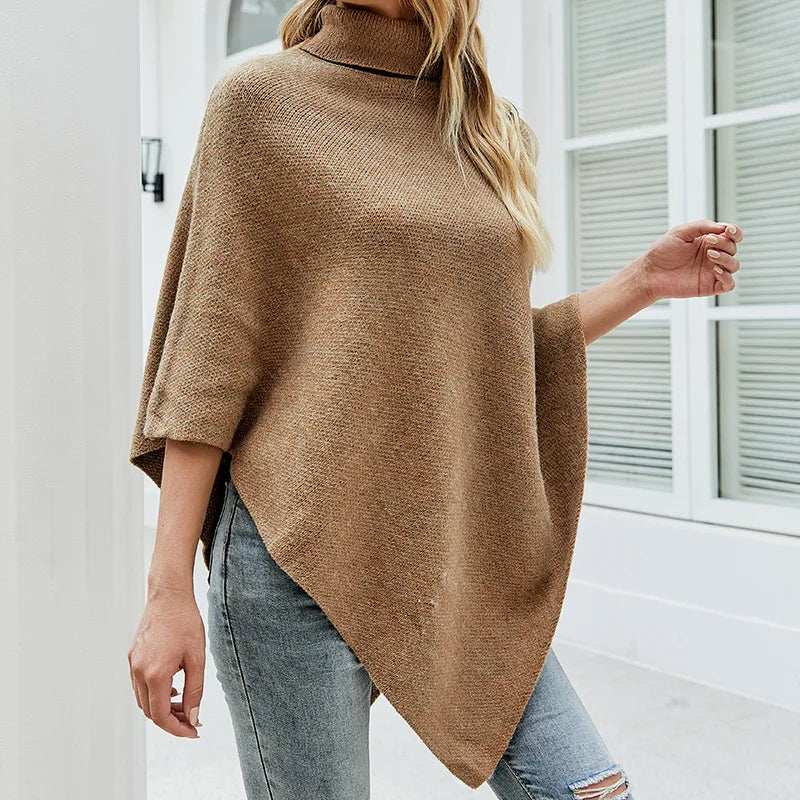 Buiten Blik Asymmetrische Poncho Met Knopdetails