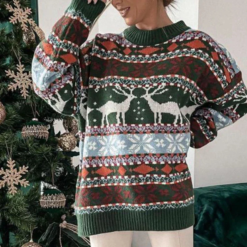 Buiten Blik Modelable Holiday Sweaters Met Een Feestelijk Rendierpatroon