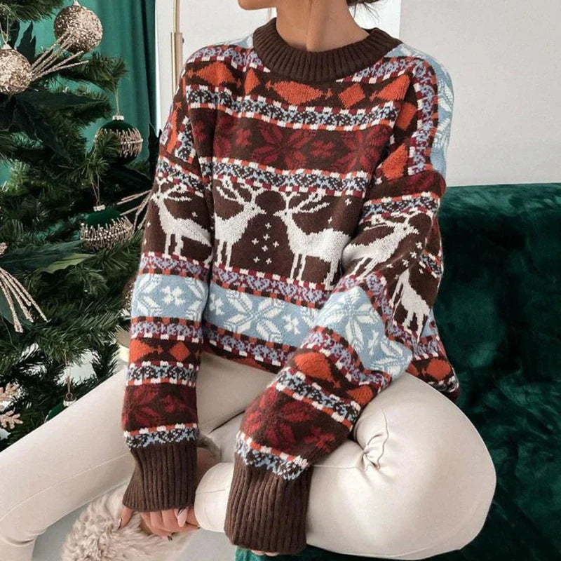 Buiten Blik Modelable Holiday Sweaters Met Een Feestelijk Rendierpatroon