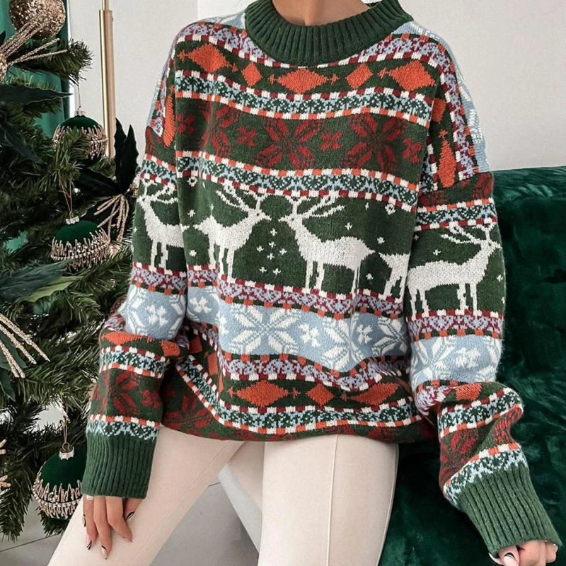 Buiten Blik Modelable Holiday Sweaters Met Een Feestelijk Rendierpatroon