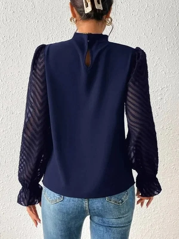 Buiten Blik Elegant Top Met Rachchenmarken Voor Vrouwen