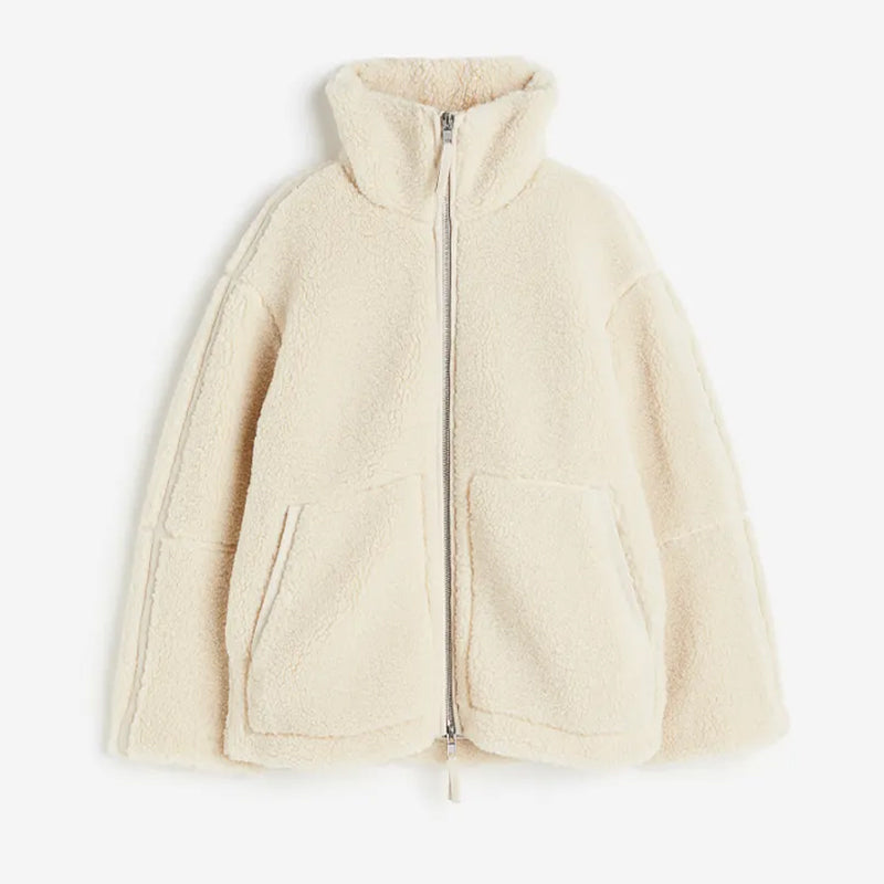 Buiten Blik - Moderne warme teddy fleece sherpa jas voor dames