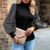 Buiten Blik Fashion Sweater Met Pailletten En Coltrui Truien