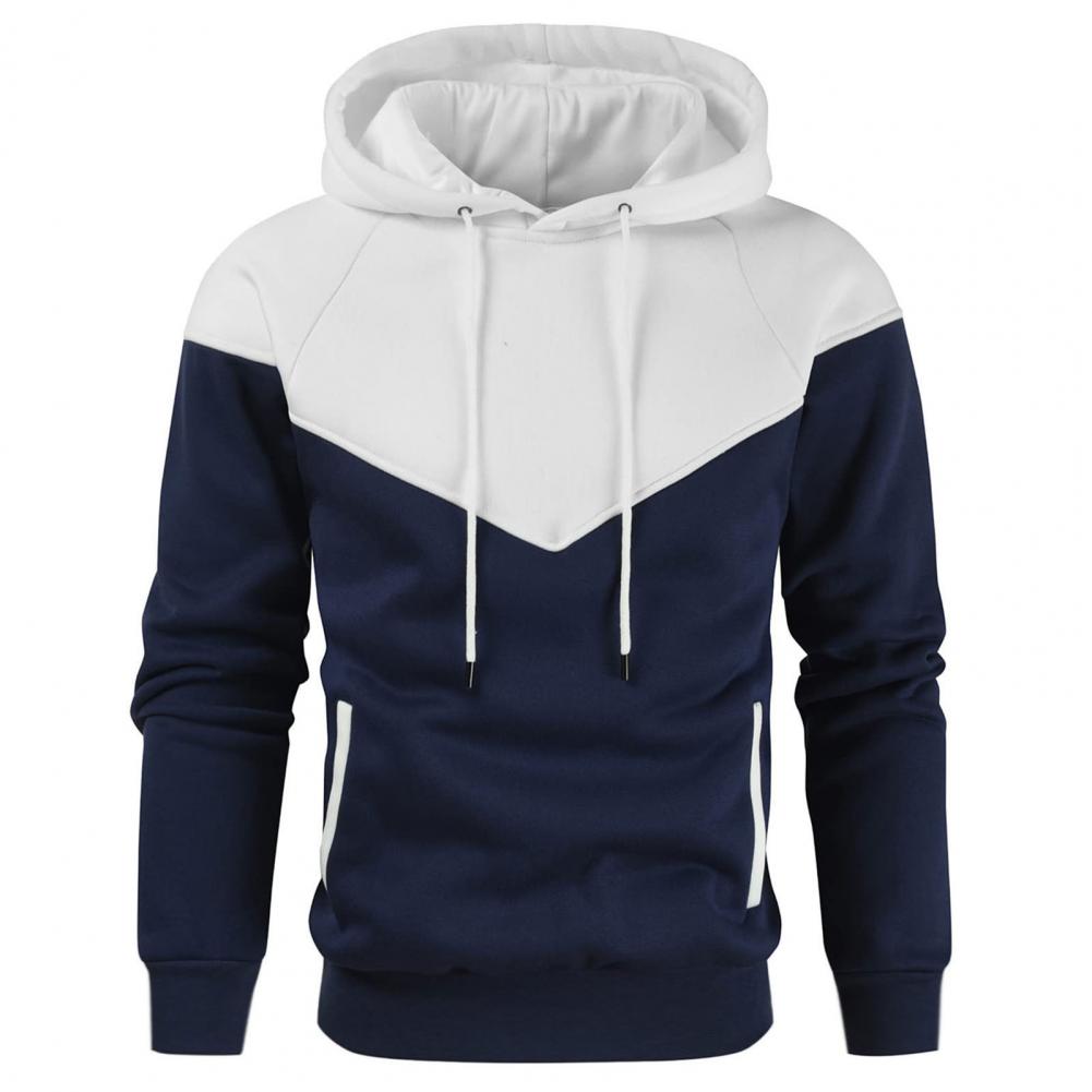 Buiten Blik - Driekleurige hoodie met zijzakken met rits en capuchon