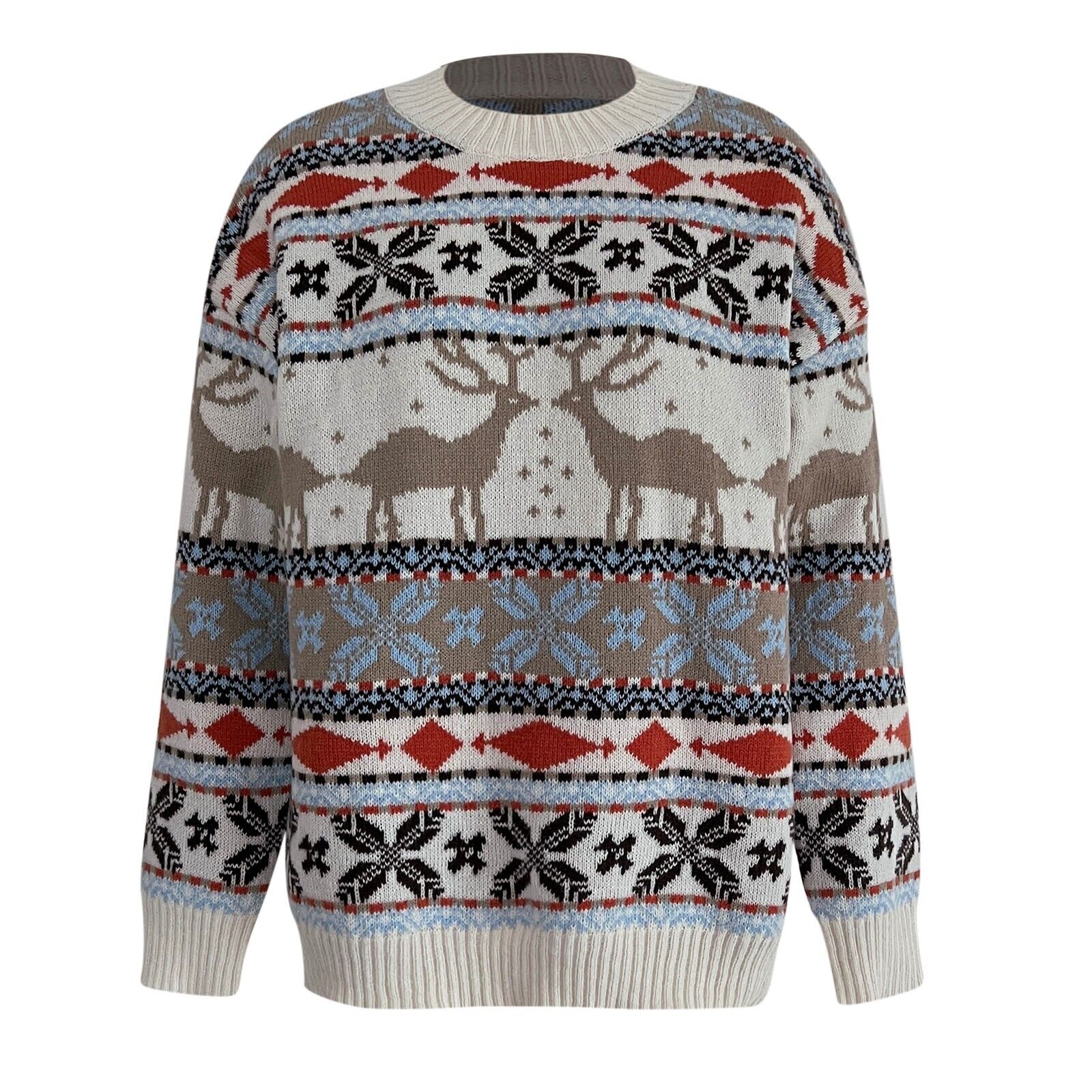 Buiten Blik Modelable Holiday Sweaters Met Een Feestelijk Rendierpatroon