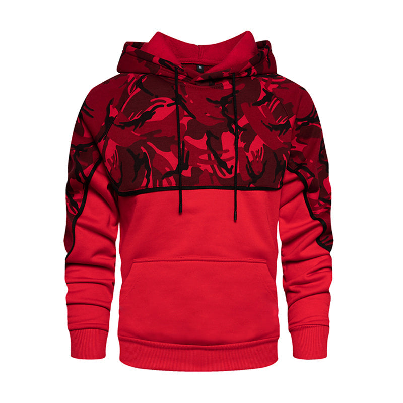 Hoodie met horizontale legerprint